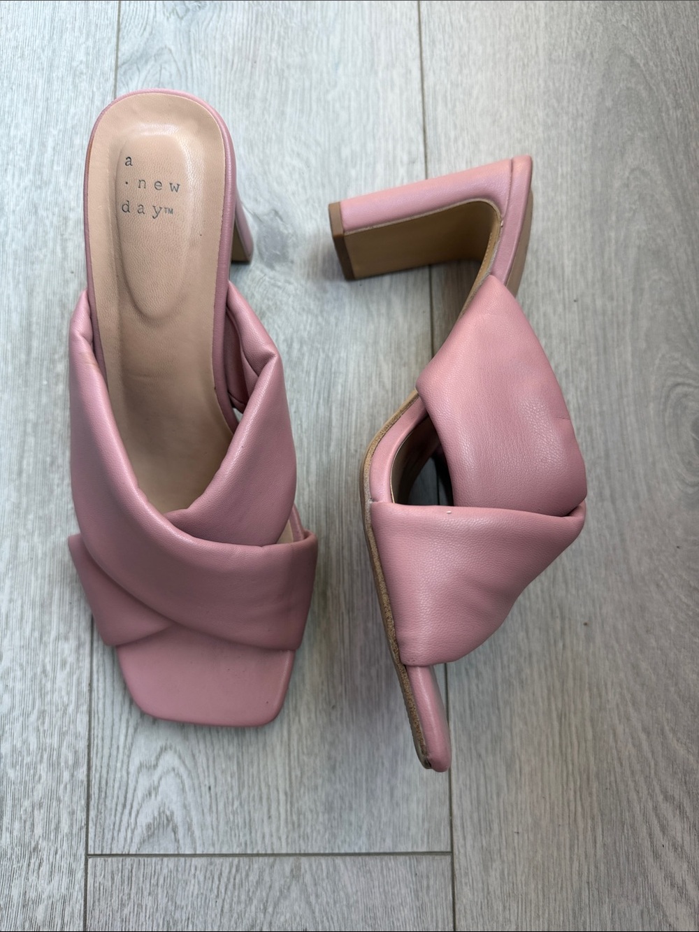a new day Dusty Pink Knotted Block Heel Mules